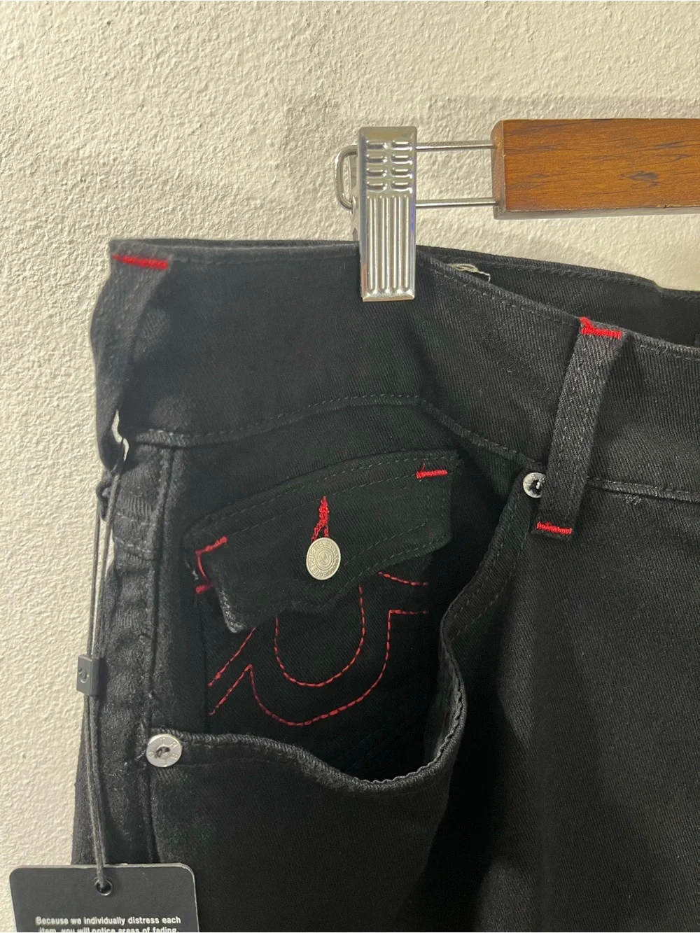 True Religion Ricky Appliqué SN Flap Straight “2SB Black Rinse” 38x30 #701654